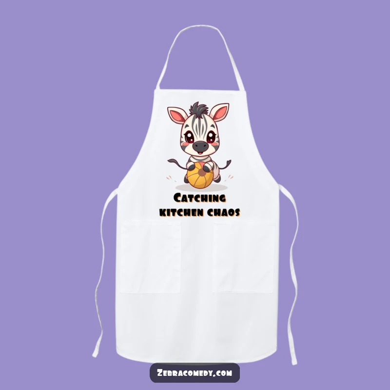 Funny Zebra Ball Chase Apron: Cook with Joy and Playfulness in This Hilarious Kitchen Gear