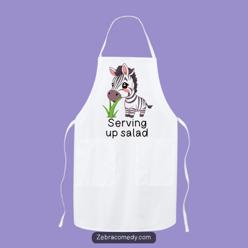 Funny Zebra Big Smile Grass Apron - Cook with Joy!