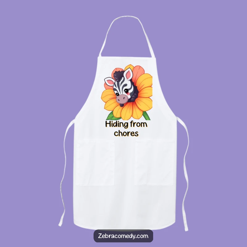 Funny Zebra Peek Apron - Cook with Curious Charm!