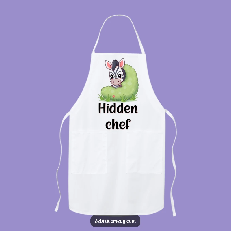 Funny Peeking Zebra Apron, Kitchen Fun for Playful Cooks, a Great Gift