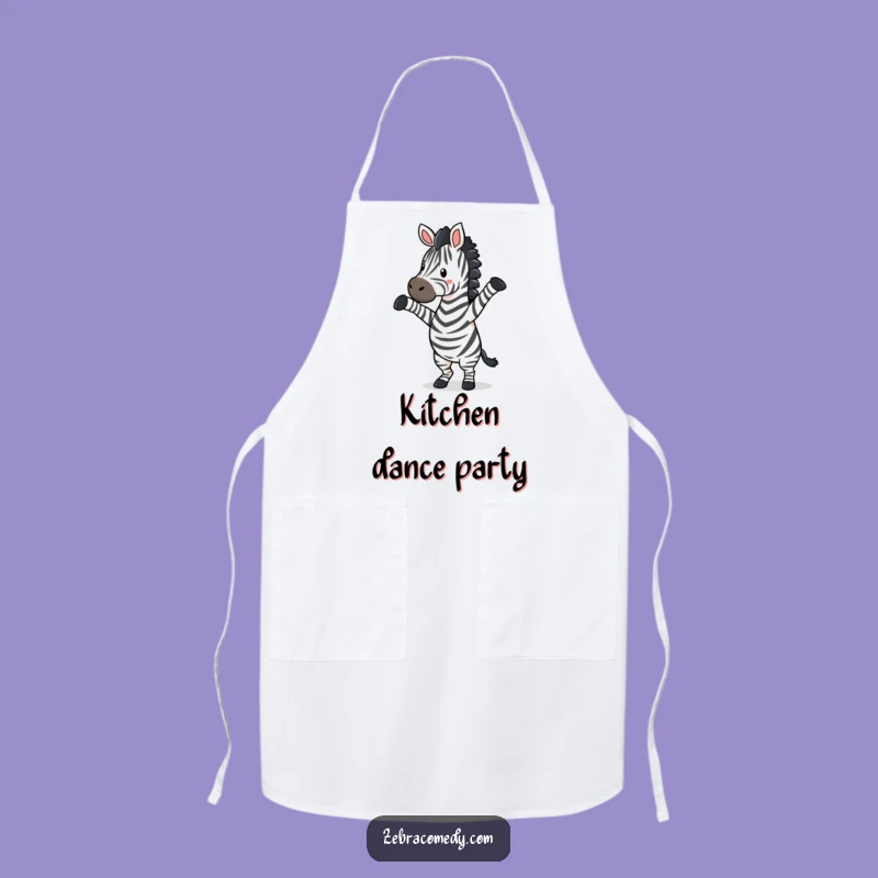 Funny Zebra Silly Dance Apron - Playful Cartoon Kitchen Gift