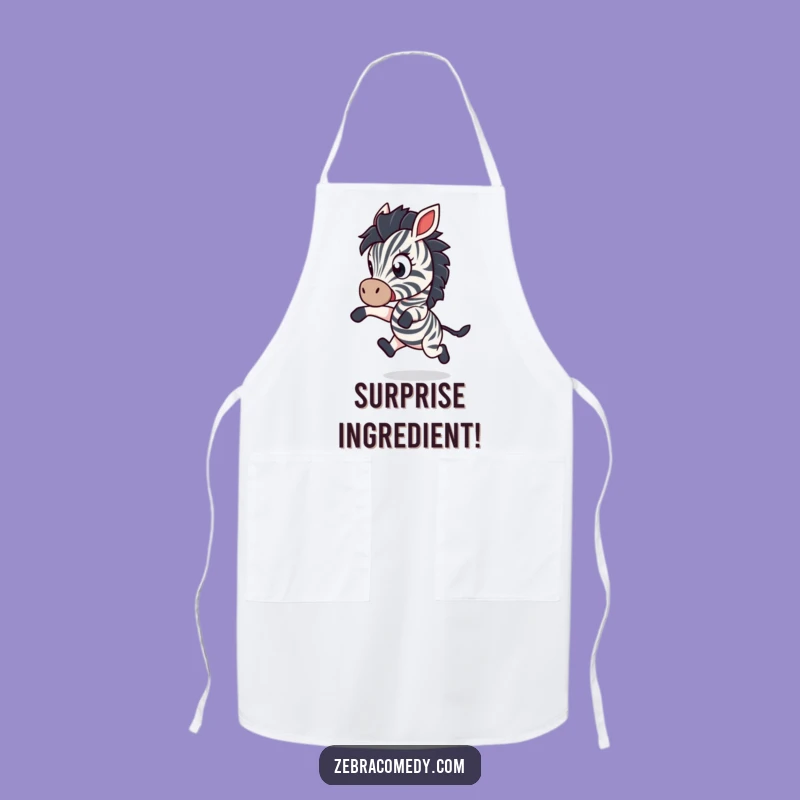 Funny Startled Zebra Apron: Cook with Surprise and Hilarious Style