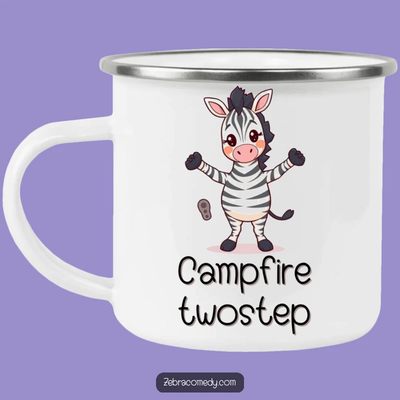 Funny Cross-Legged Zebra Camping Mug: Adventure with Silly Dance Vibes
