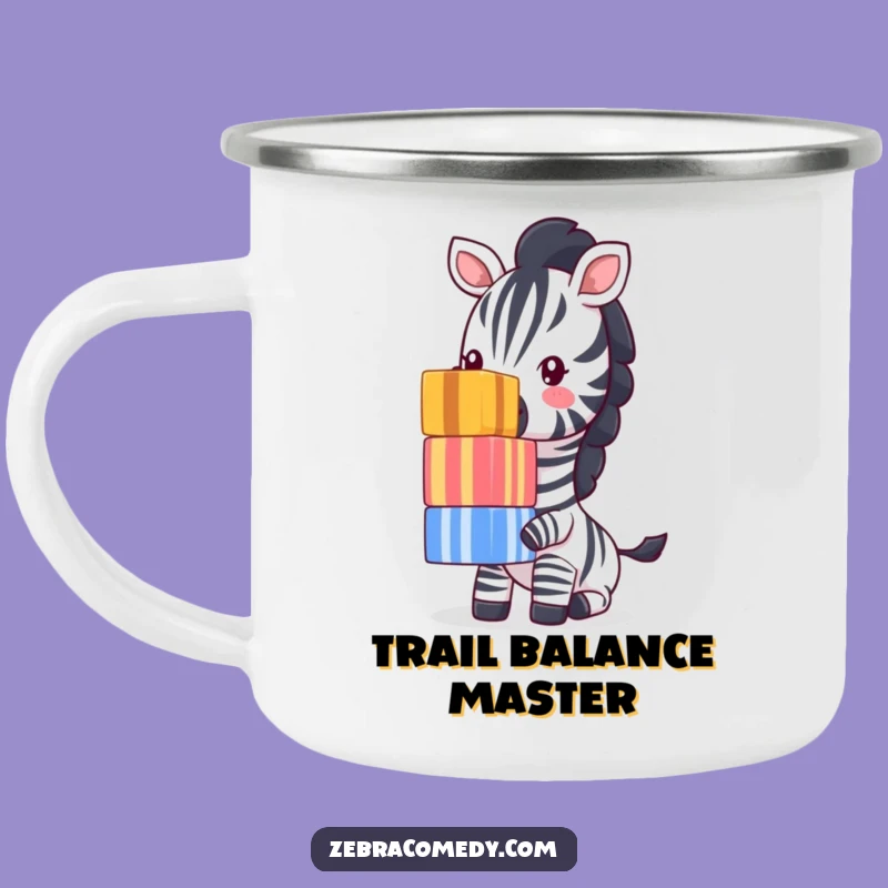 Funny Zebra Balancing Cubes Camping Mug: Adventure Fuel with Humor, Perfect Funny Gift