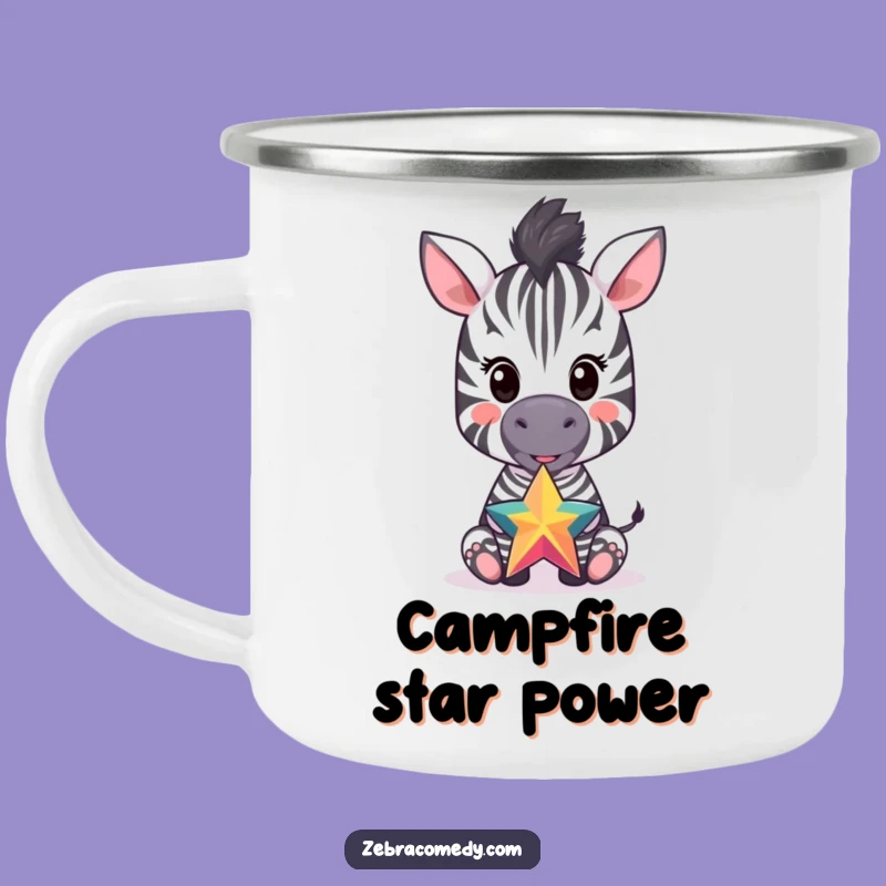 Funny Zebra Cub Star Balancing Camping Mug: Adventure with a Smile!