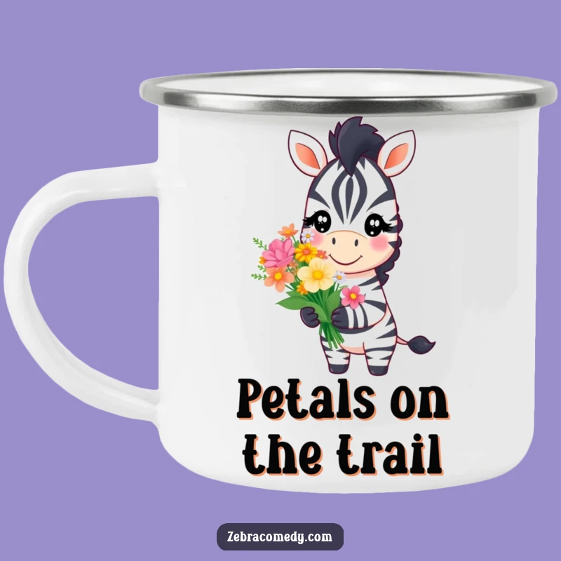 Funny Zebra Flower Gift Camping Mug: Enjoy Nature's Beauty with This Hilarious, Sweet Companion