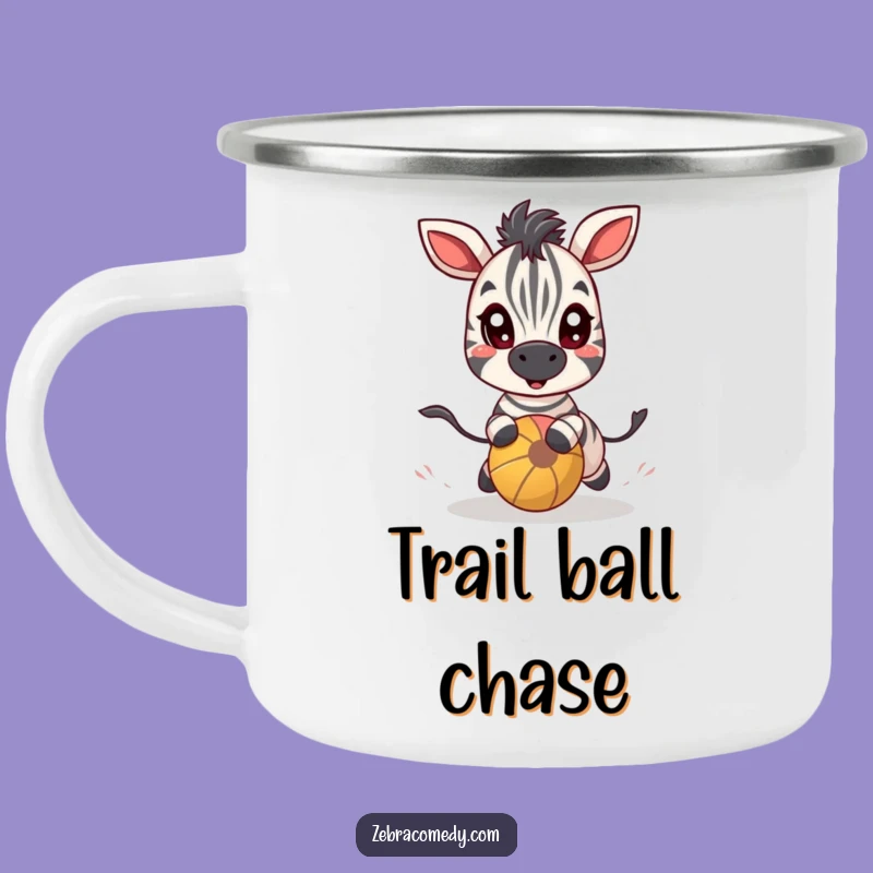 Funny Zebra Ball Chase Camping Mug: Enjoy Your Adventures with This Hilarious, Playful Companion