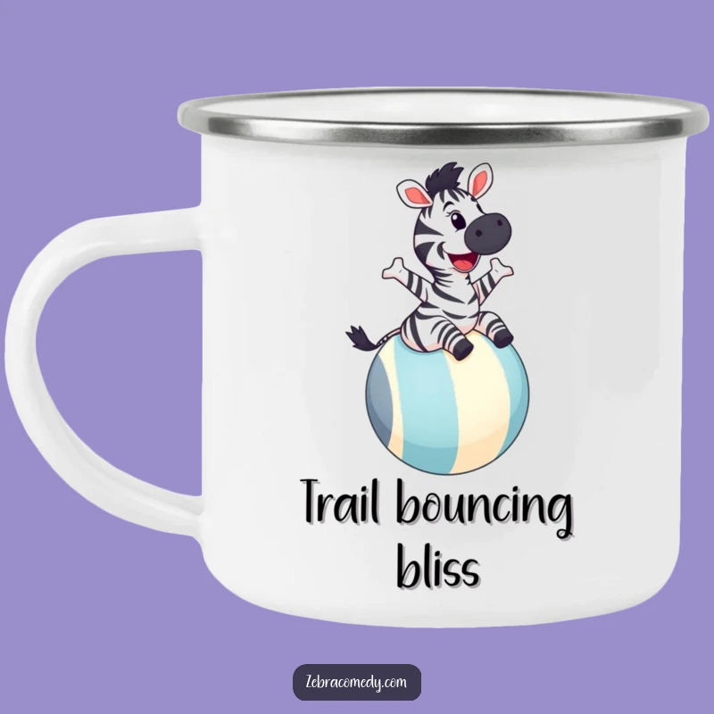 Funny Zebra Camping Mug: Joyful Bounce on Outdoor Adventure