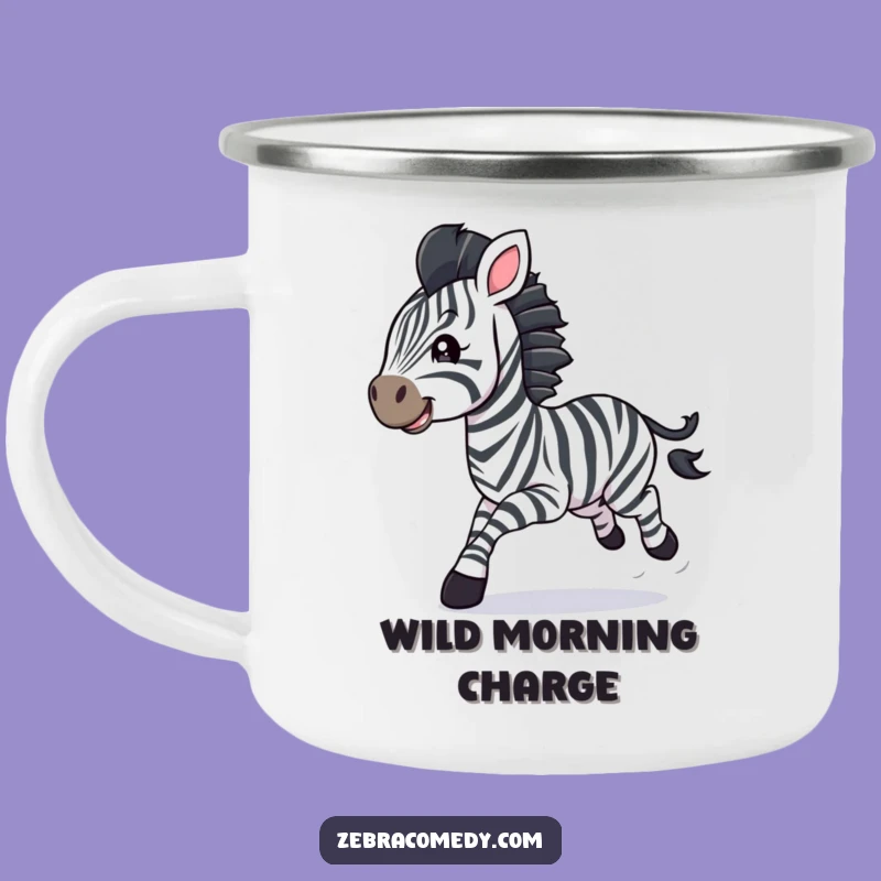 Durable Funny Zebra Cub Galloping Camping Mug: Outdoor Animal Gift