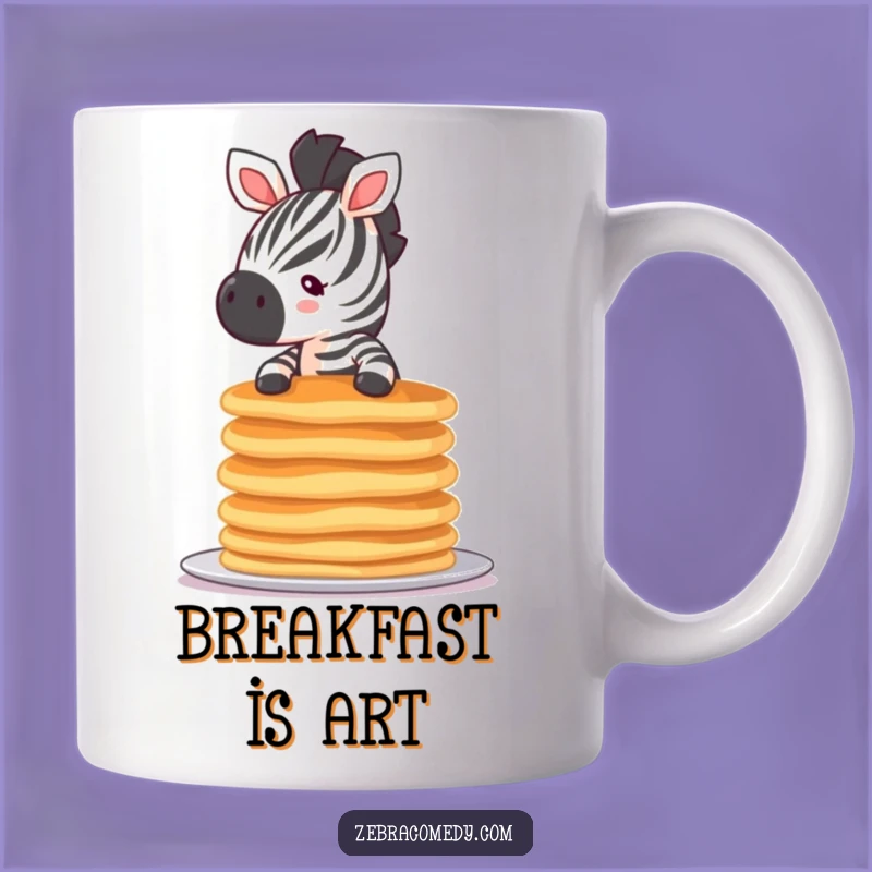 Funny Tiny Zebra Pancake Mug, A Hilarious Breakfast Gift for Pancake Lovers