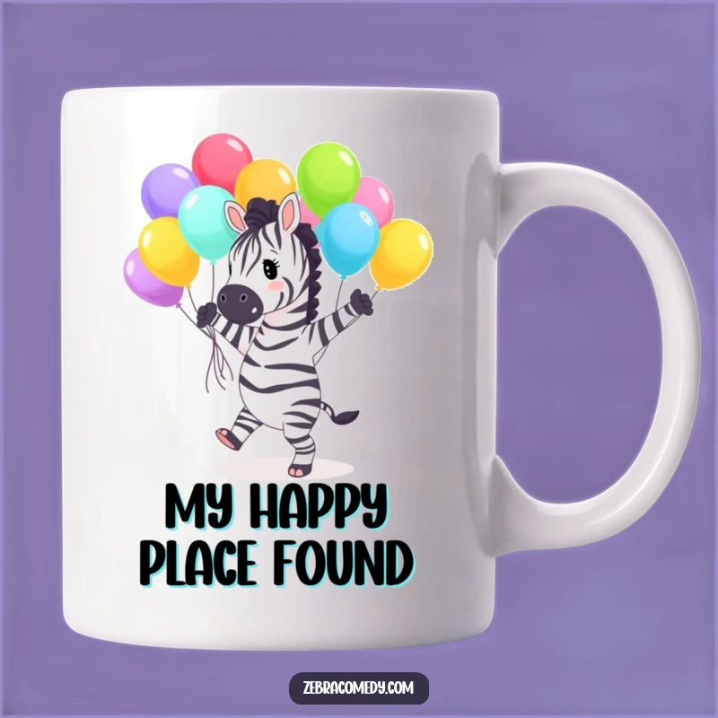 Funny Dancing Zebra Mug: Joyful Balloon Dance, Perfect Humorous Gift!