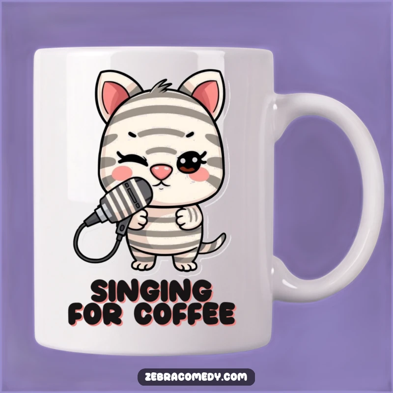 Funny Mic Drop Striped Character Mug: A Hilarious Gift for Comedians and Performers