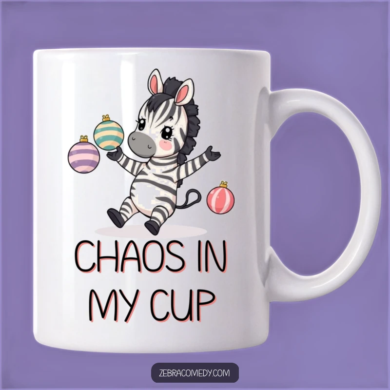 Funny Tripping Zebra Mug - Comical Juggling Zebra Coffee Cup, Hilarious Gift