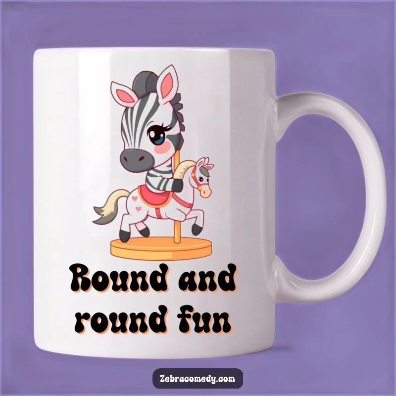 Funny Winking Zebra Mug: Carousel Fun, Perfect Humorous Gift!