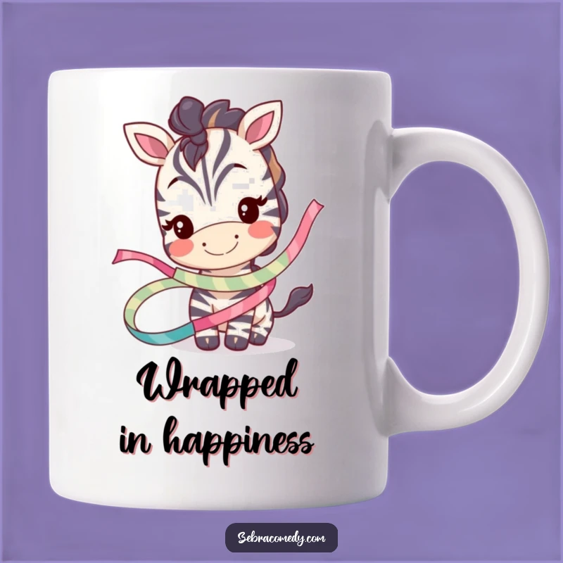 Funny Zebra Ribbon Mug: Smiles Guaranteed, Whimsical Funny Gift!
