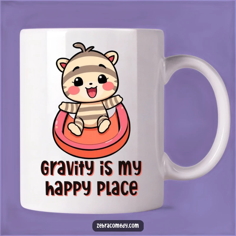 Funny Rainbow Slide Mug: Delightful Striped Character on a Joyful Ride Gift