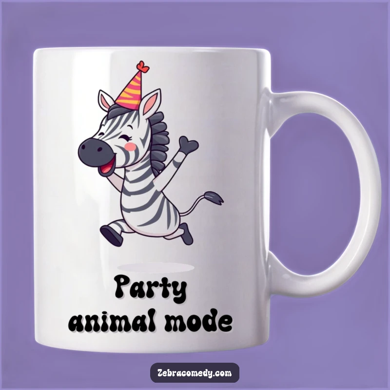 Funny Zebra Party Leap Mug: Hilarious Celebration Gift