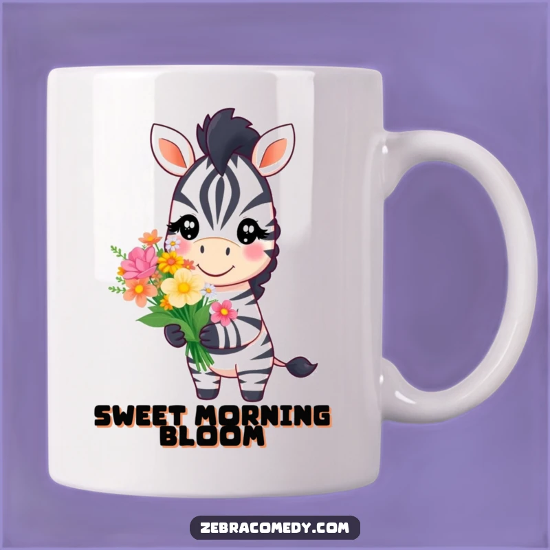 Funny Zebra Flower Gift Mug: Sweet & Hilarious Present for Animal Lovers Who Cherish Kindness