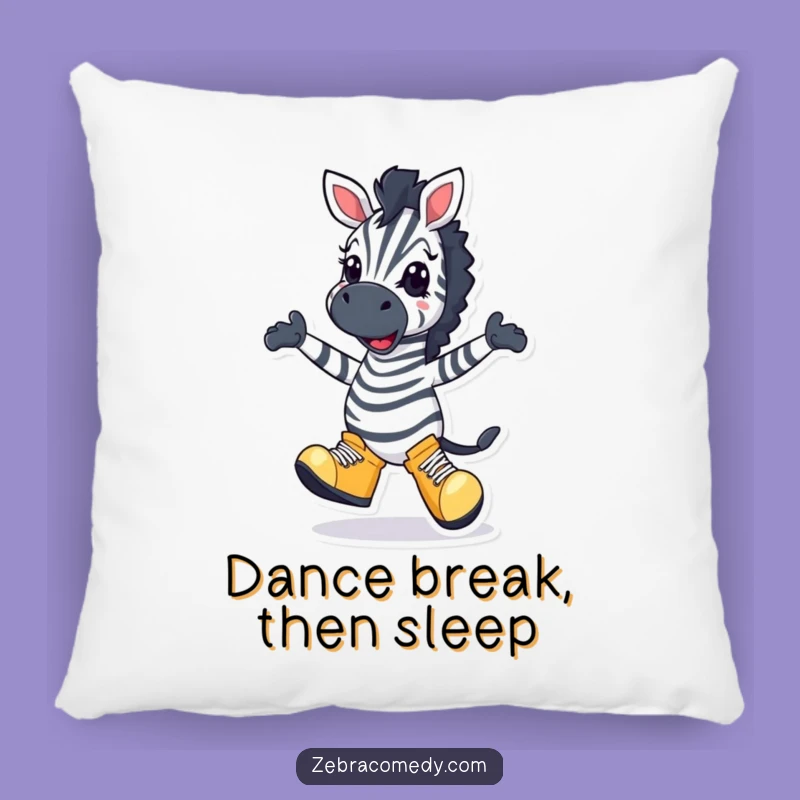 Funny Zebra Dancer Pillow: Comfy Silly Steps, Perfect Decorative Funny Gift