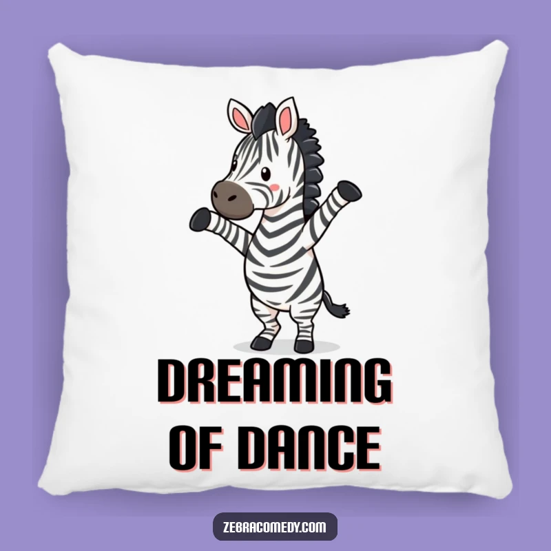 Funny Zebra Dance Pillow - Whimsical Cartoon Accent Pillow