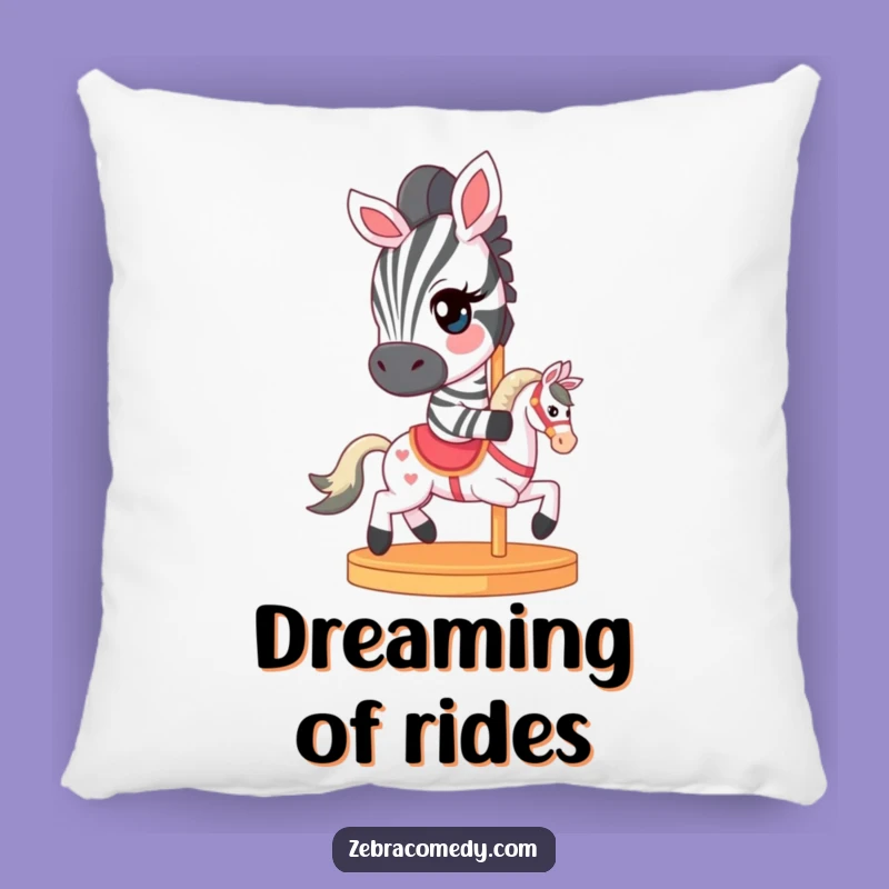 Funny Zebra Pillow: Cozy Carousel Ride, Perfect Humorous Accent Gift!