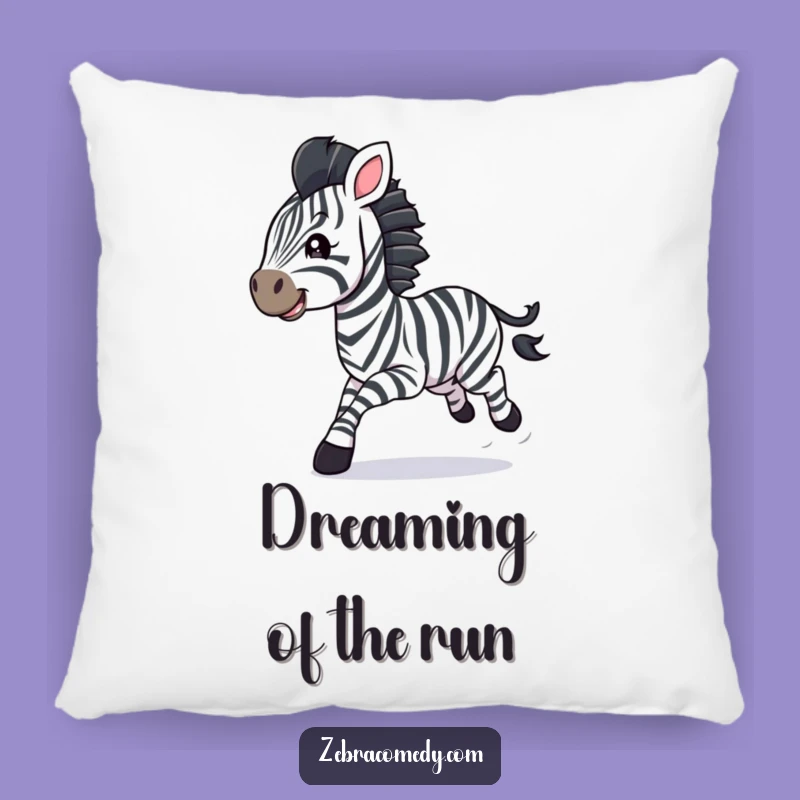 Comfy Funny Zebra Cub Galloping Pillow: Soft Streamer Animal Accent
