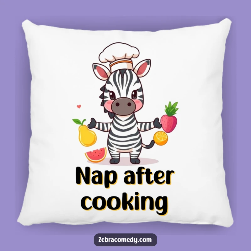 Funny Zebra Chef Pillow: Comfy Culinary Companion, Perfect Decorative Funny Gift