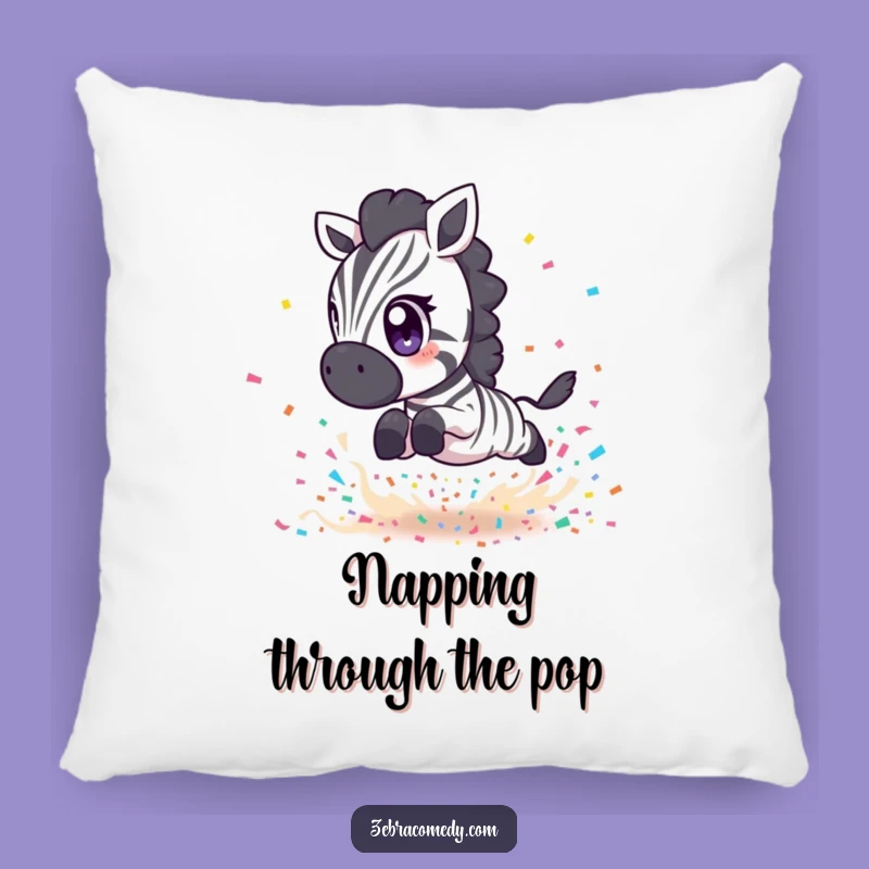 Funny Zebra Confetti Leap Pillow: Comfy & Expressive Decor, Perfect Party Gift