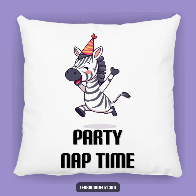 Soft Funny Zebra Party Leap Pillow: Cozy Comfort for Celebrations