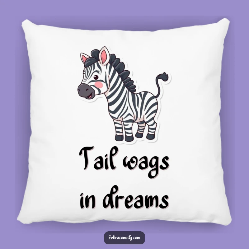 Funny Wavy Stripe Zebra Pillow - Cozy Comfort with a Happy Tail Accent