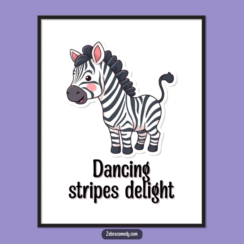 Funny Wavy Stripe Zebra Digital Art - Instant Vibrant & Happy Wall Decor