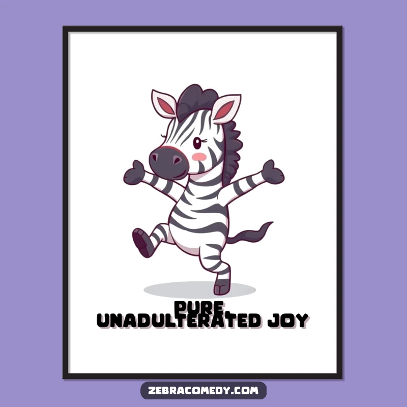 Funny Zebra Dance Digital Art Print: Instantly Download Hilarious Animal Decor for Your Walls