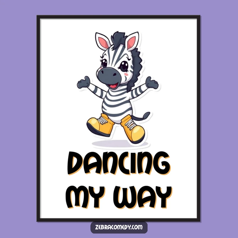 Funny Zebra Dancer Digital Art: Instant Silly Decor, Ultimate Funny Gift