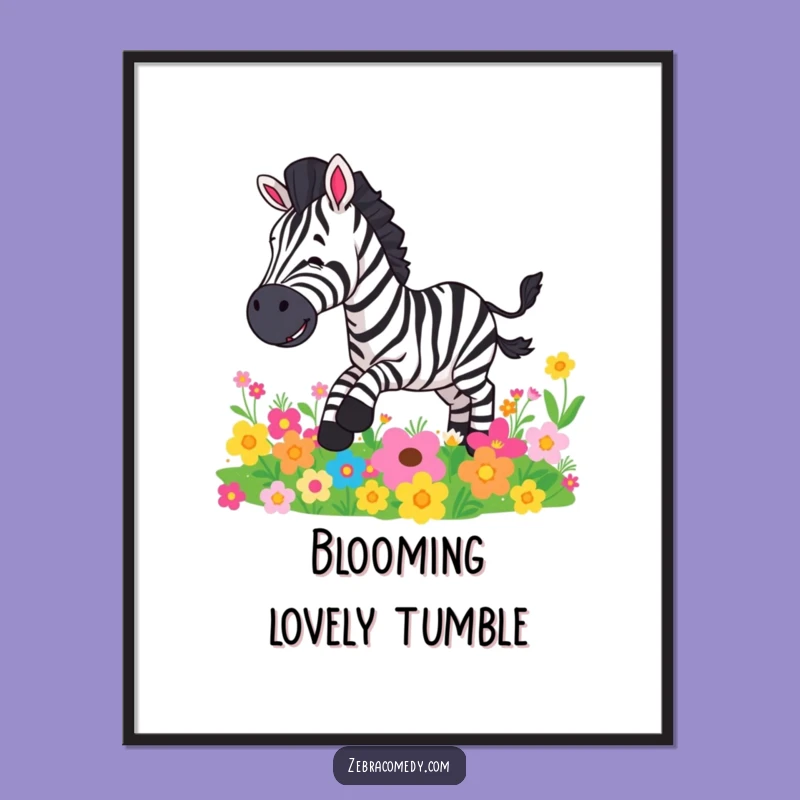Funny Zebra Flower Slip Digital Art: Instant Humor for Your Space