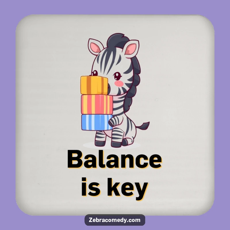 Funny Zebra Balancing Cubes Coaster: Protect Surfaces with Humor, Awesome Funny Gift