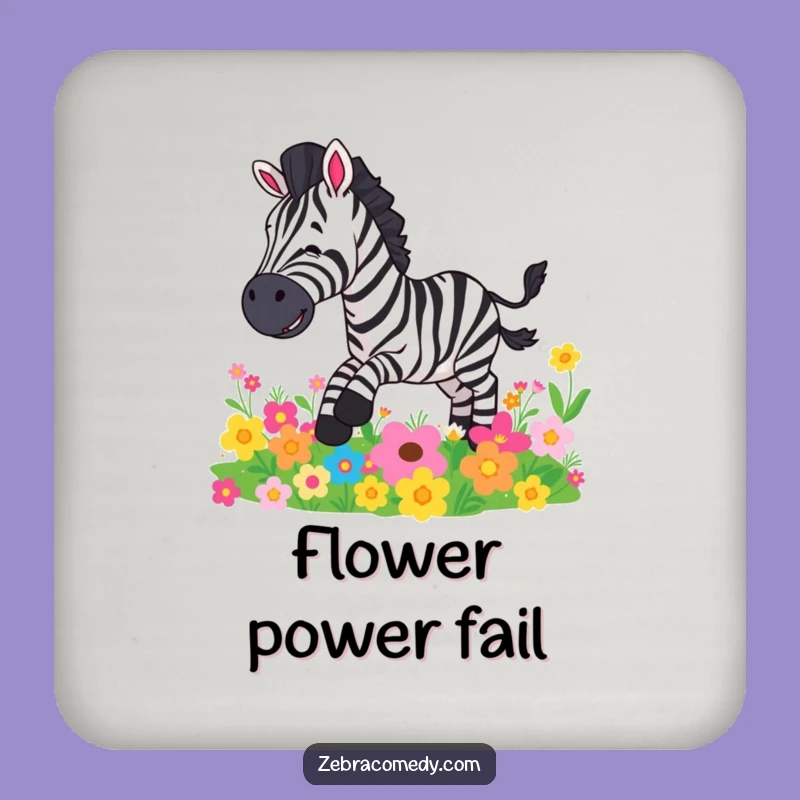 Funny Zebra Flower Slip Coaster: Protect Surfaces with Humor