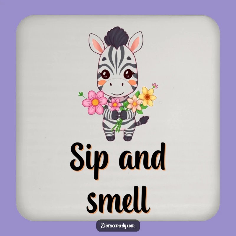 Funny Grinning Zebra Coaster, Protect Tables with Flowers and Fun, a Great Gift