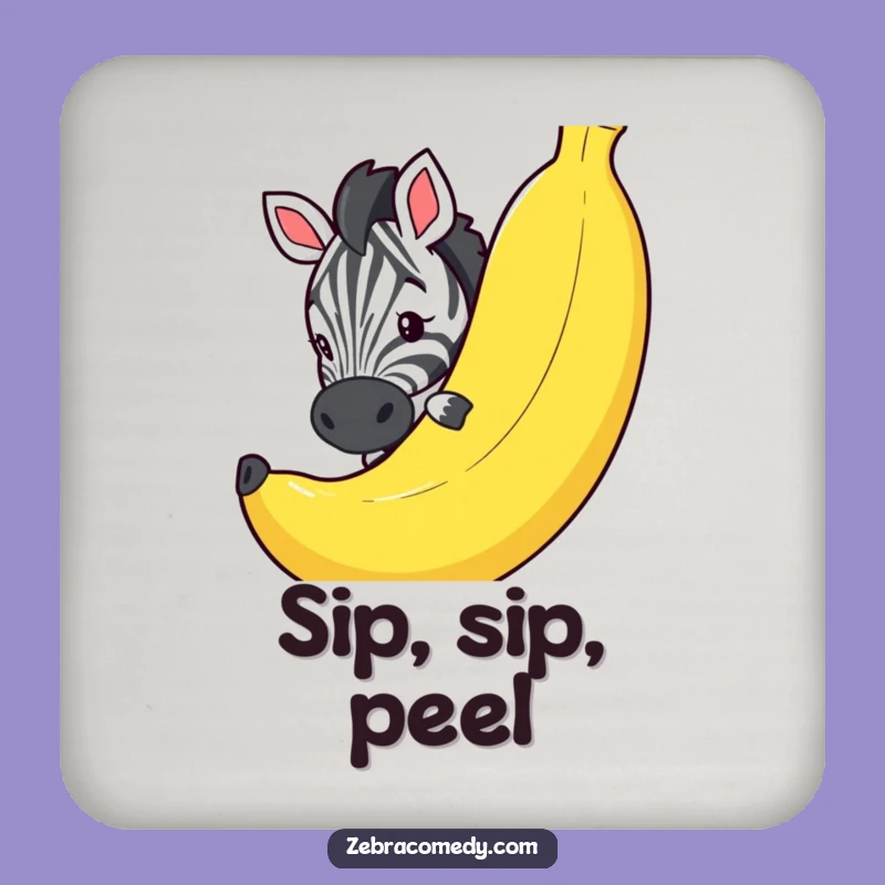 Funny Zebra Banana Peek Coasters: Protect Your Surfaces with Hilarious, Quirky Art!