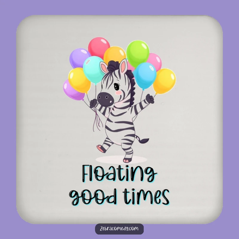 Funny Zebra Coaster: Balloon Dance Protection, Perfect Humorous Table Gift!