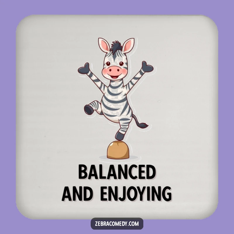 Funny Zebra Coaster Set: Balancing Act, Protect Surfaces, Cute Funny Gift