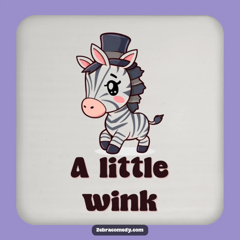 Funny Zebra Coaster Set: Top Hat Style, Protect Surfaces, Cute Funny Gift