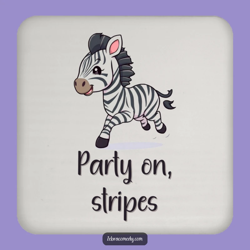 Funny Zebra Cub Galloping Coaster Set: Protect Surfaces Animal Gift