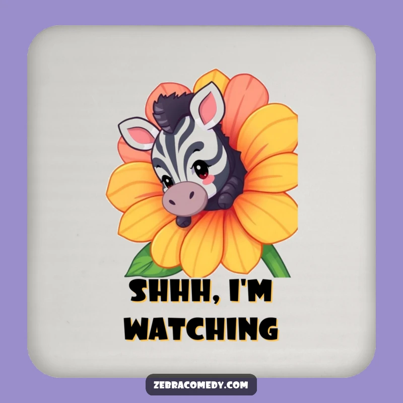 Funny Zebra Peek Coaster - Protect Surfaces with Curious Style