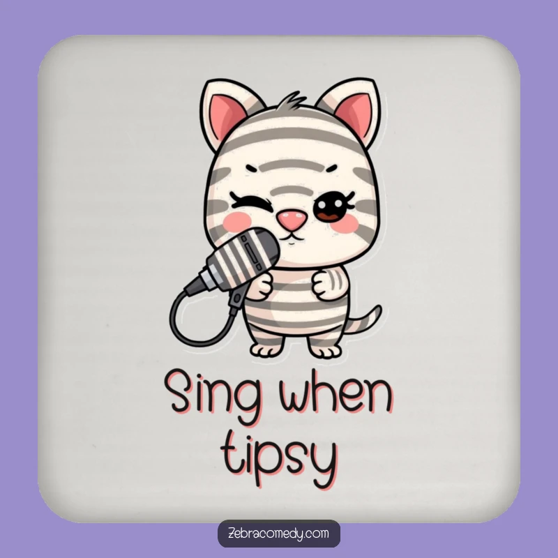 Funny Striped Microphone Coaster: Protect Surfaces with Hilarious Stage Art