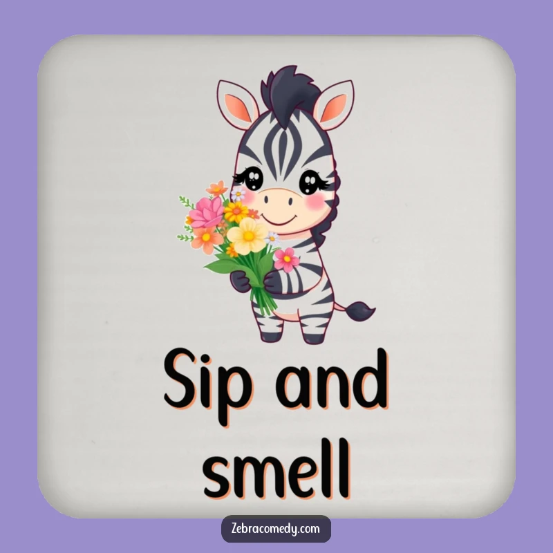 Funny Zebra Flower Gift Drink Coaster: Add Sweet Charm and Humor to Your Surfaces