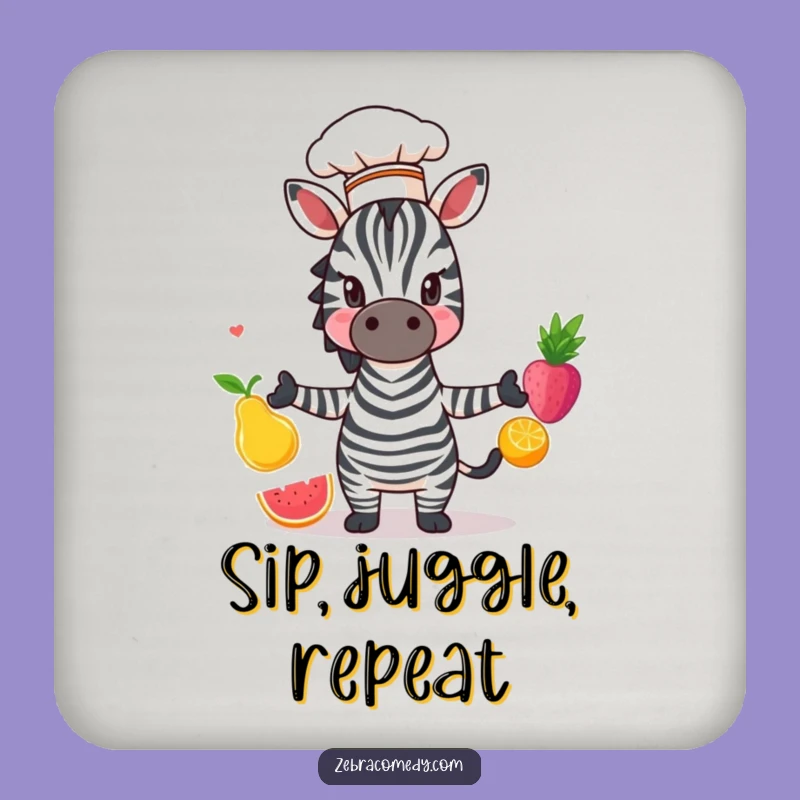 Funny Zebra Chef Coaster: Protect Surfaces with Culinary Wit, Perfect Funny Gift