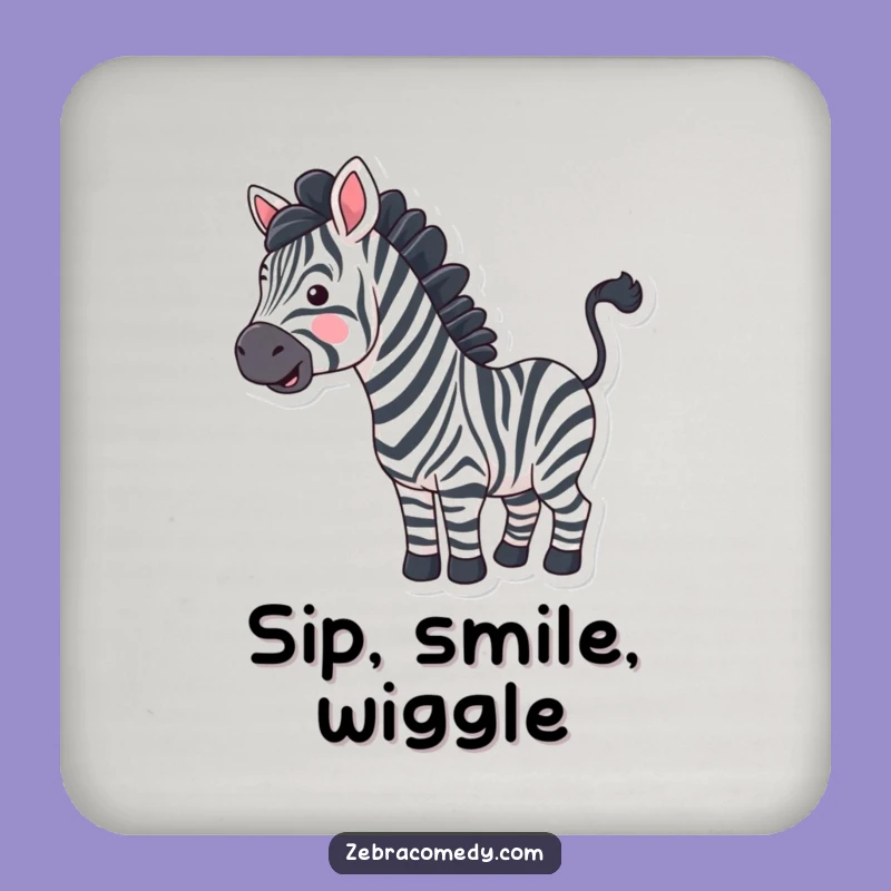 Funny Wavy Stripe Zebra Coaster - Happy Tail Wiggle Protection, Hilarious Decor