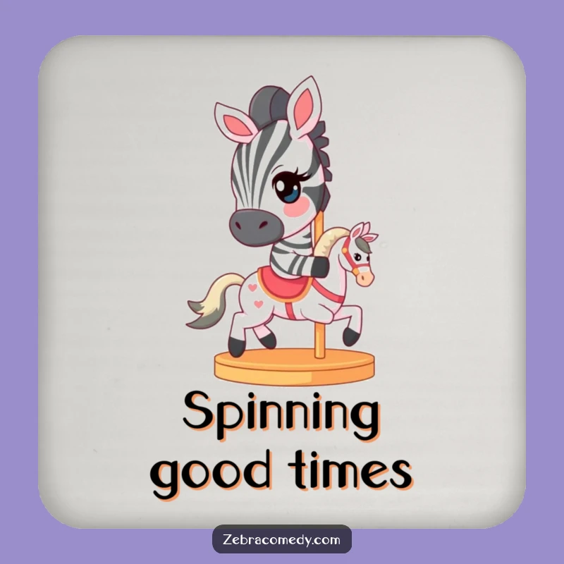 Funny Zebra Coaster: Carousel Protection, Perfect Humorous Table Gift!
