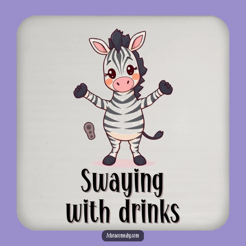 Funny Cross-Legged Zebra Drink Coaster: Protect Surfaces with Silly Dance