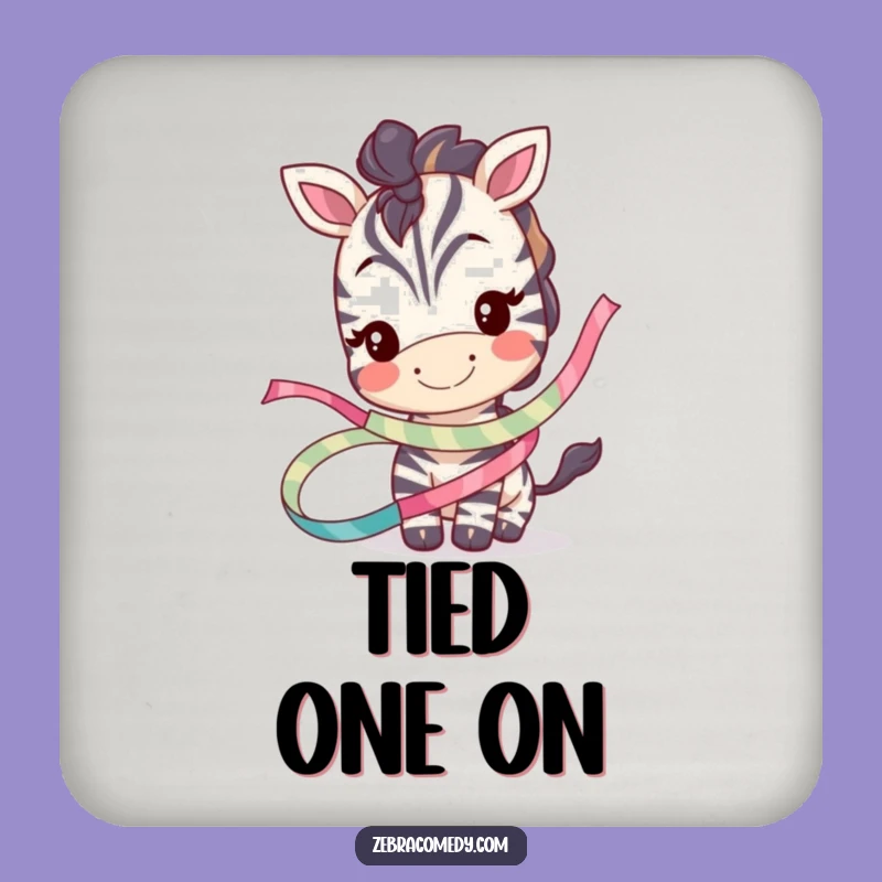 Funny Zebra Ribbon Coaster: Protect with Playfulness, Quirky Funny Gift!